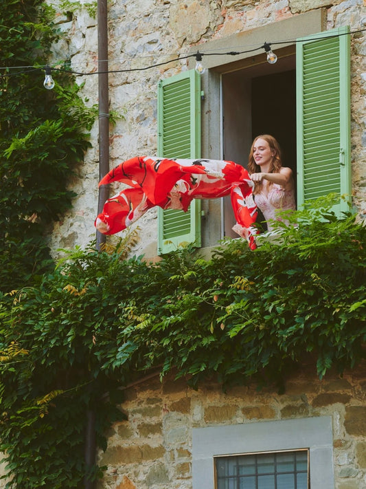 One Hundred Stars Scarf Stork Scarlet