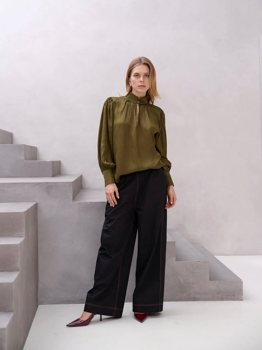 BRDR Lina Blouse Dark Military Green
