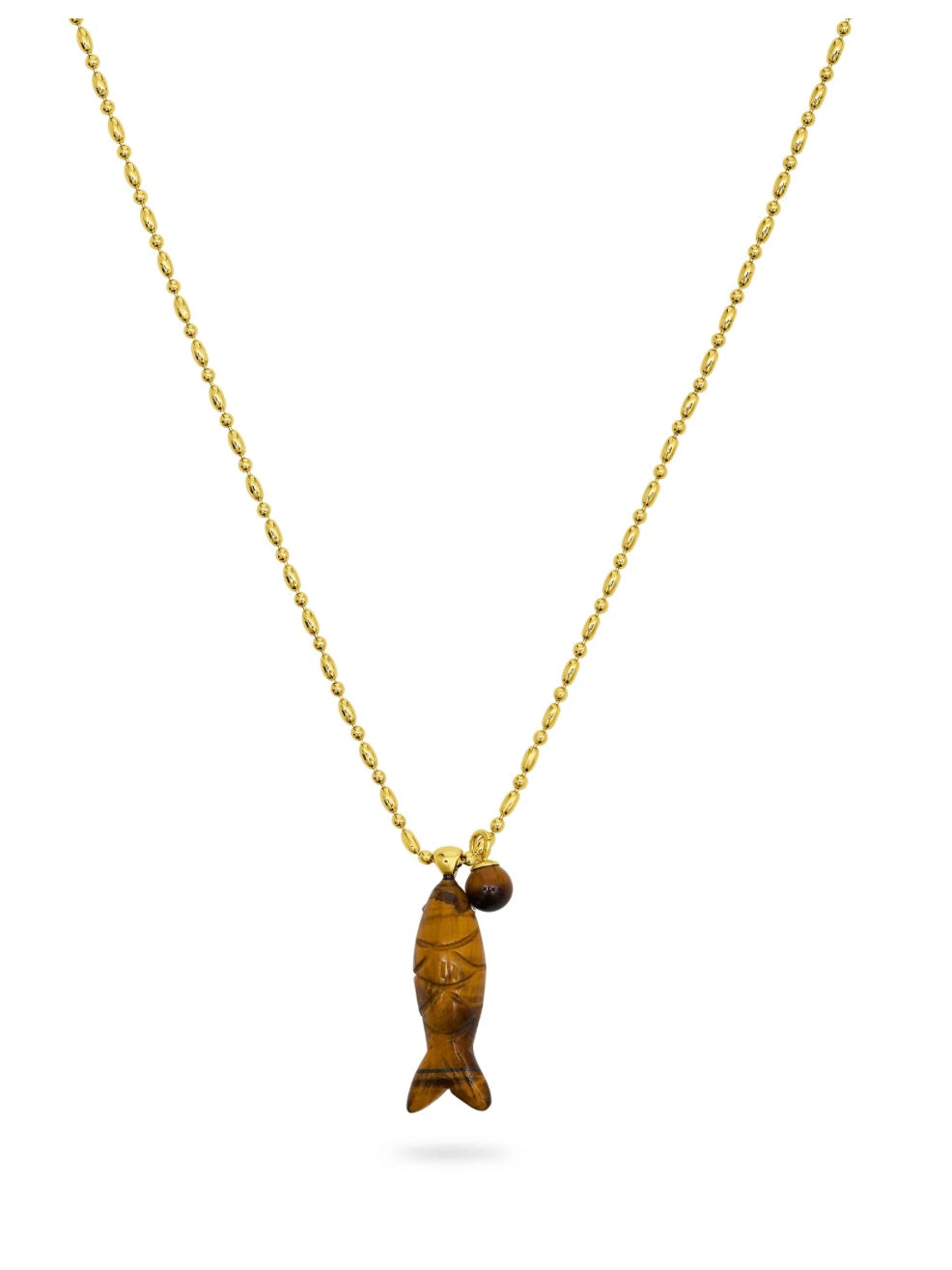 Talis Chains Happy Fish Pendant-Tigers Eye