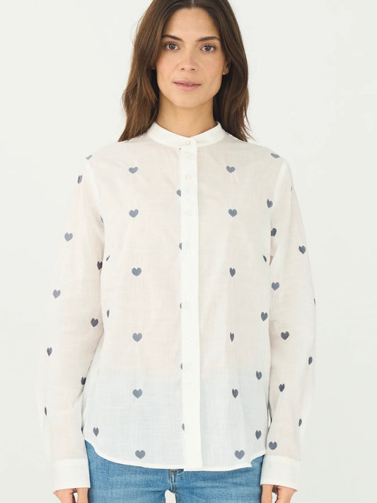 Pieszak Heart Shirt- Optical White