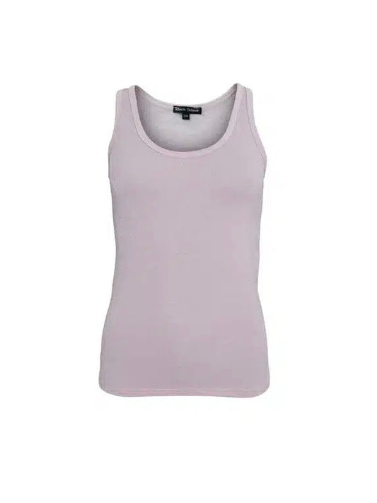 Black Colour Faye Lurex Vest Top-Pale Rose