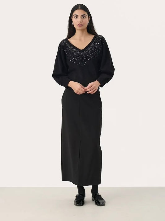 Part Two Malan Sequin Jumper Black