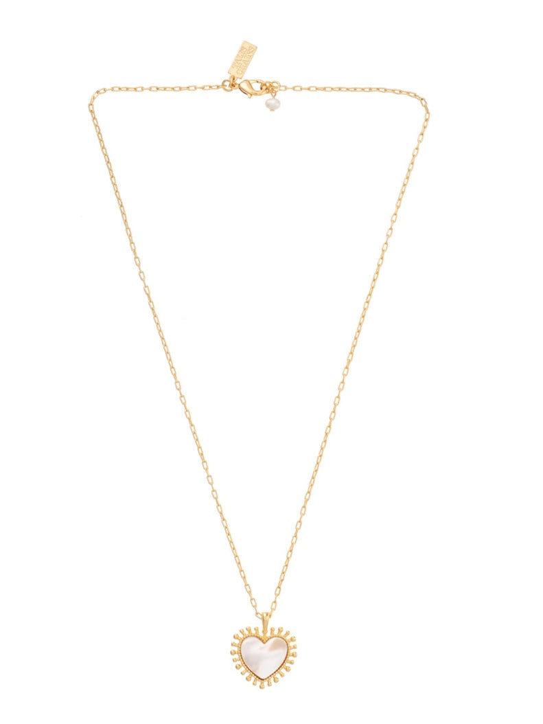 Talis Chains Mini Heart Pendant Necklace -Mother of Pearl