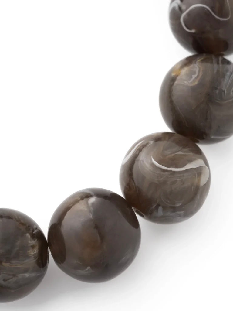 Vanessa Baroni Mini Beads Flex Bracelet Dark Brown Marble