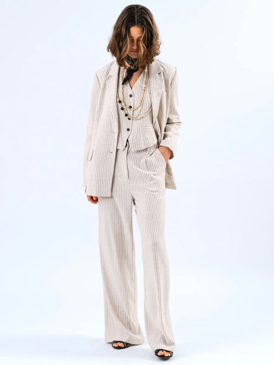 Lollys Laundry Tyler Pants-Cream Stripe