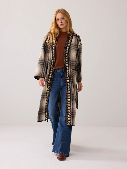 Summum Long Checked Jacket