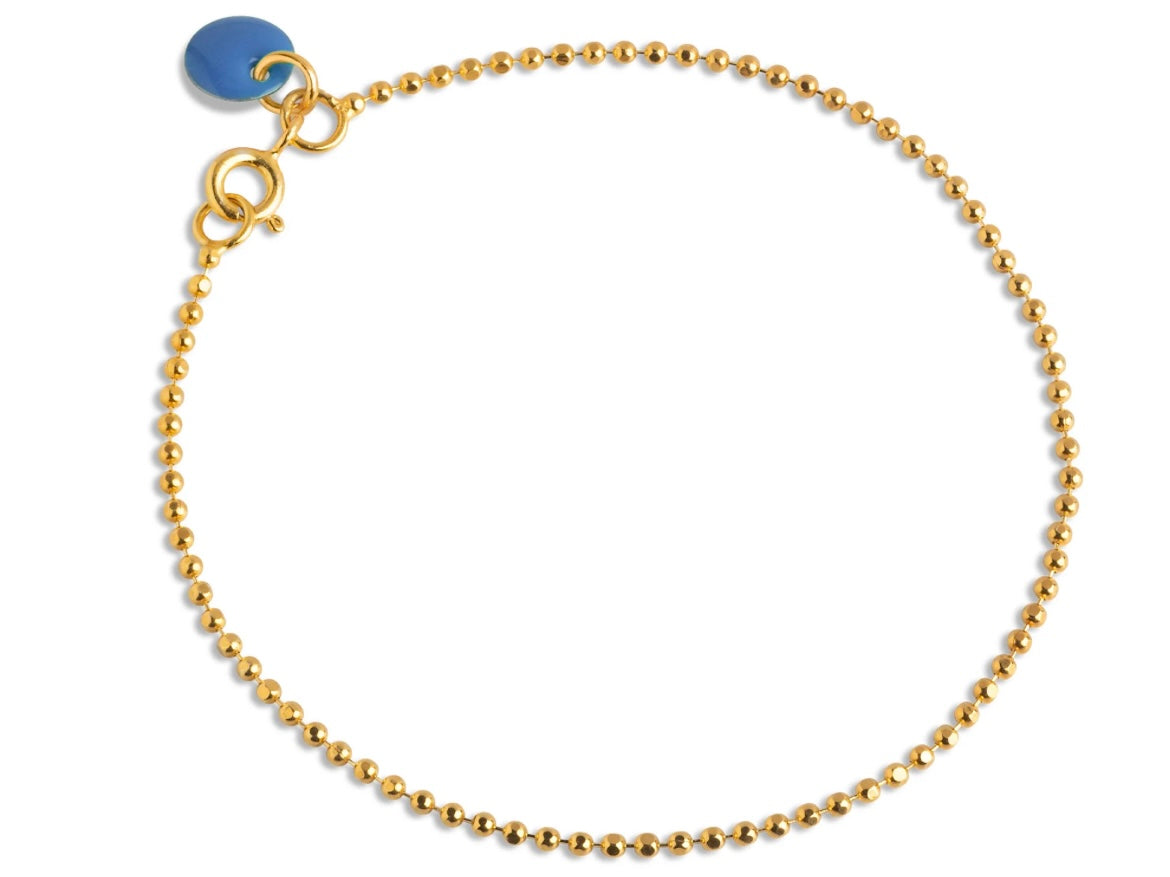 Enamel Copenhagen Ball Chain Bracelet Cornflower
