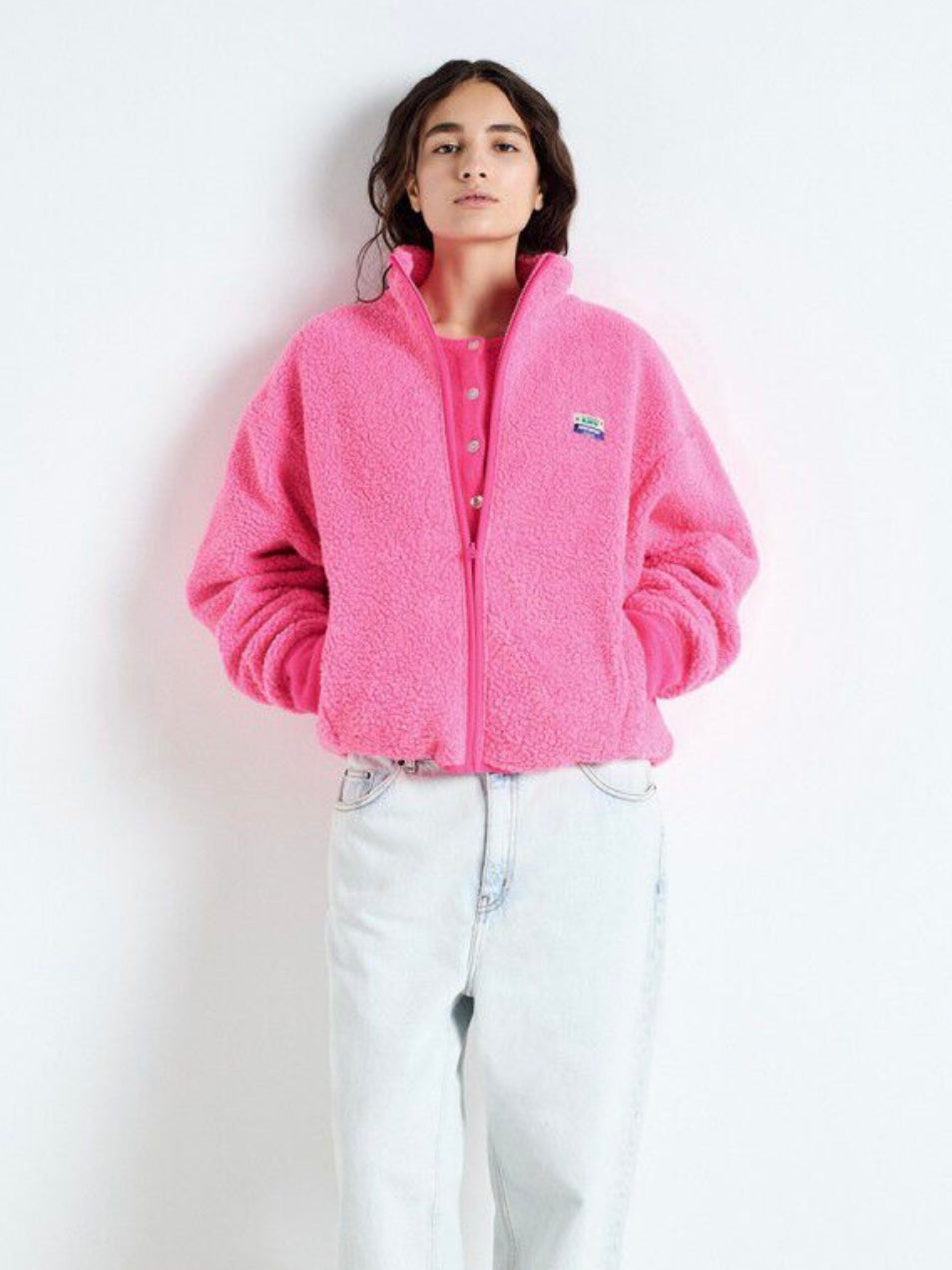 American Vintage Hoktown Fleece Jacket - Pink Melange
