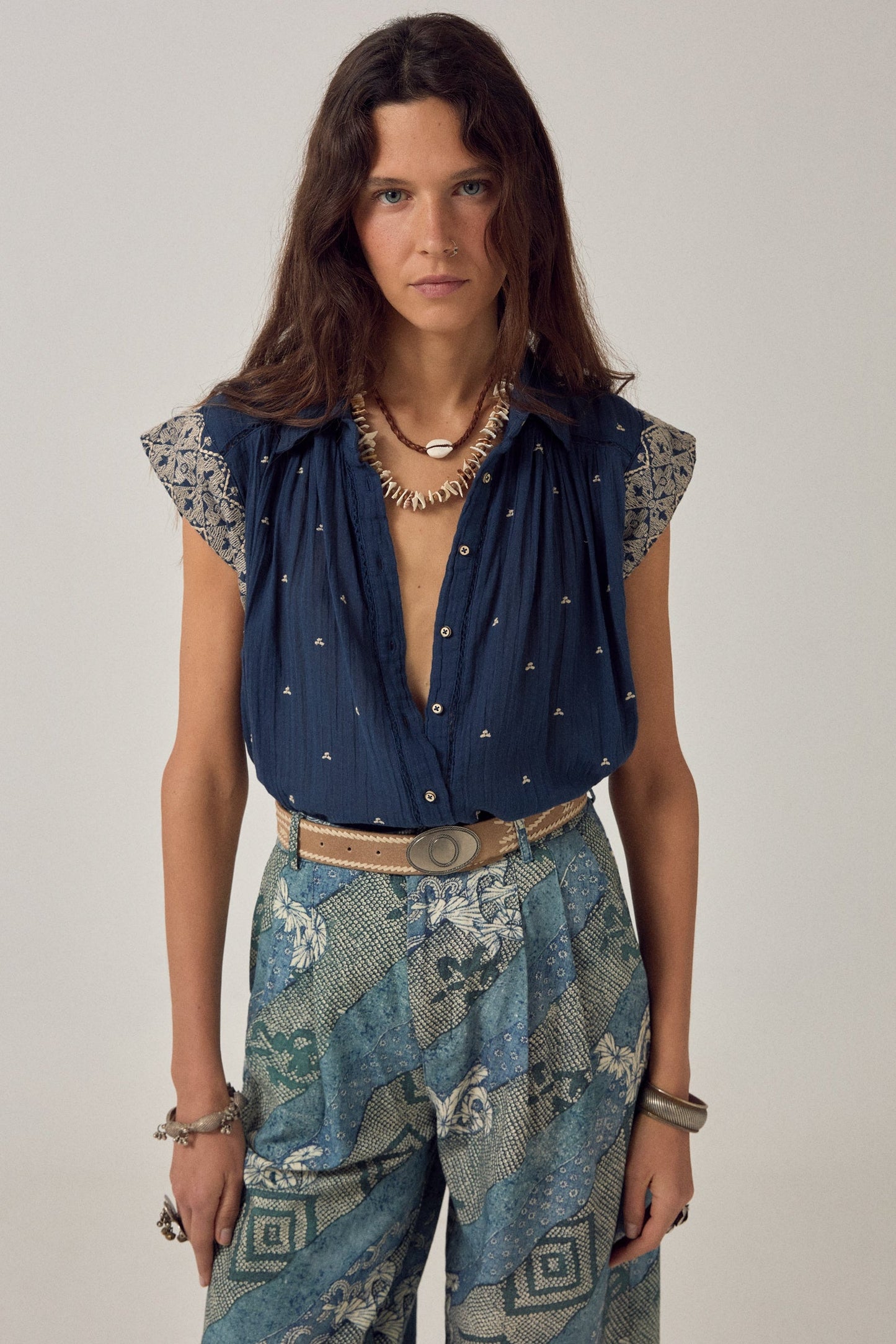 Maison Hotel Karina Sleeveless Shirt-Deep River