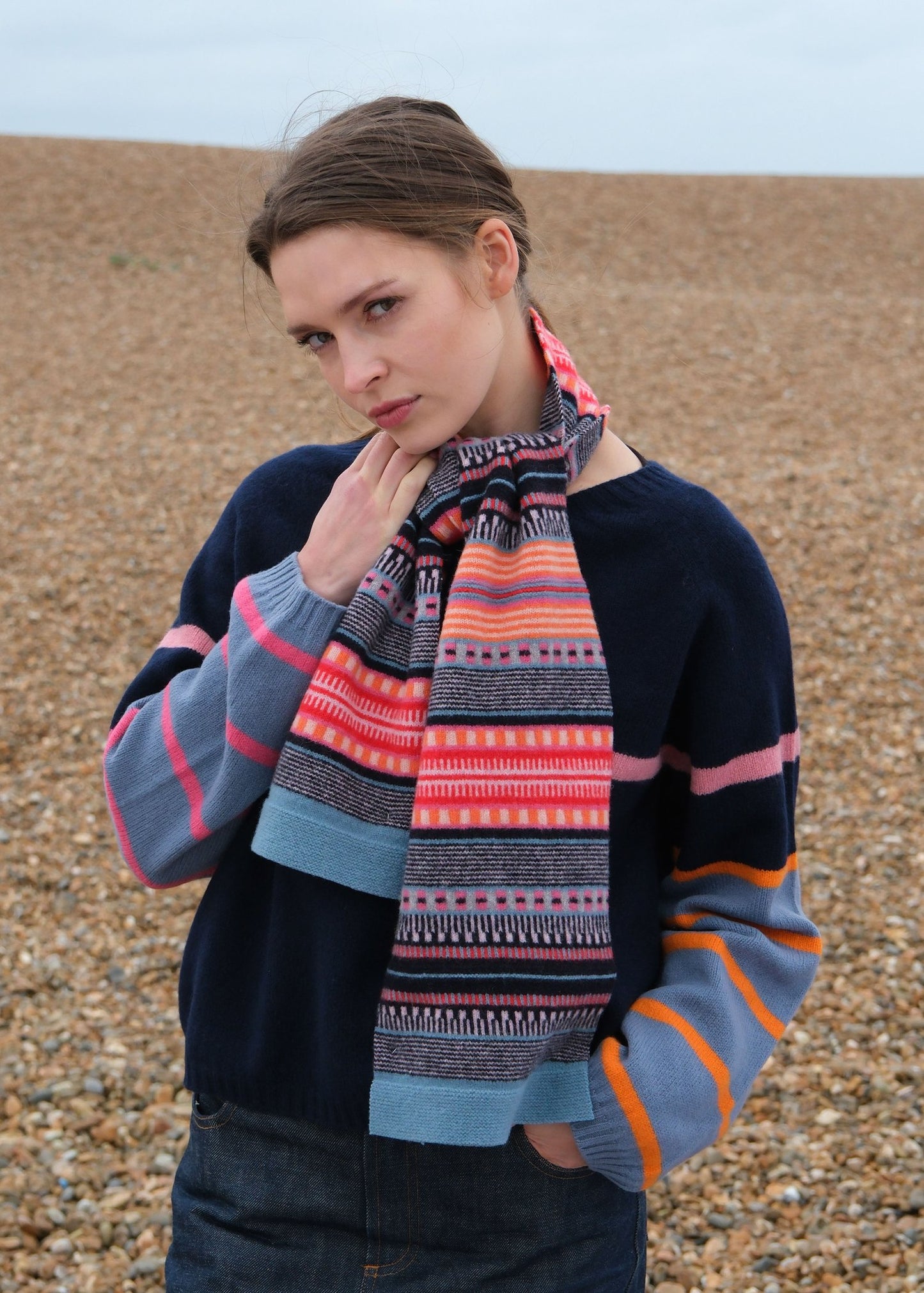 Quinton + Chadwick Small Stripe Scarf in Harlequin