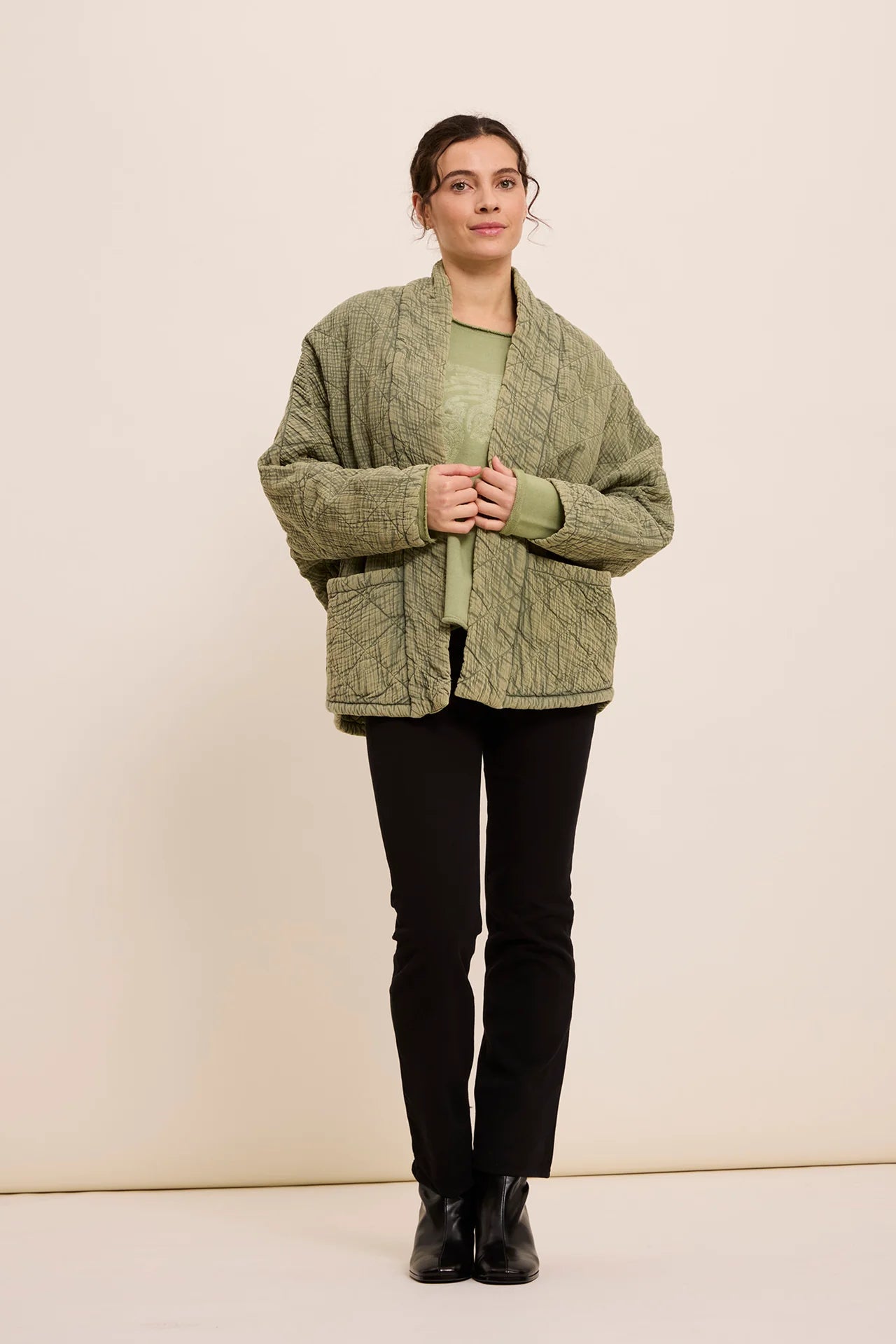 Five Victoria Kimono Jacket-Khaki