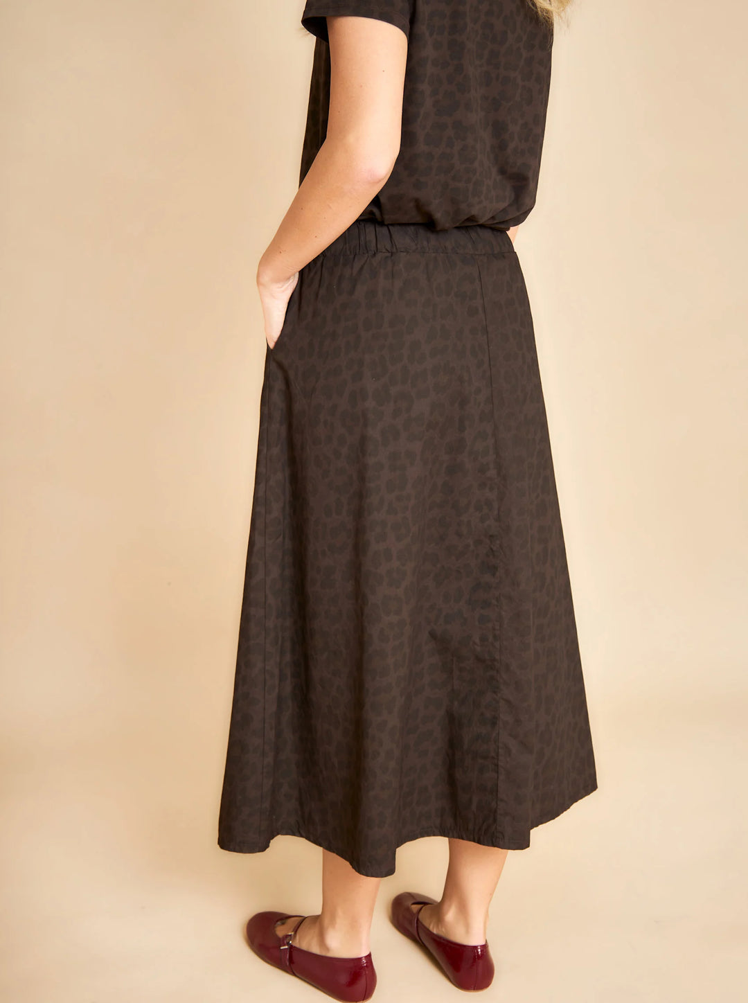 Black Colour Abbie Skirt Mocca Leo