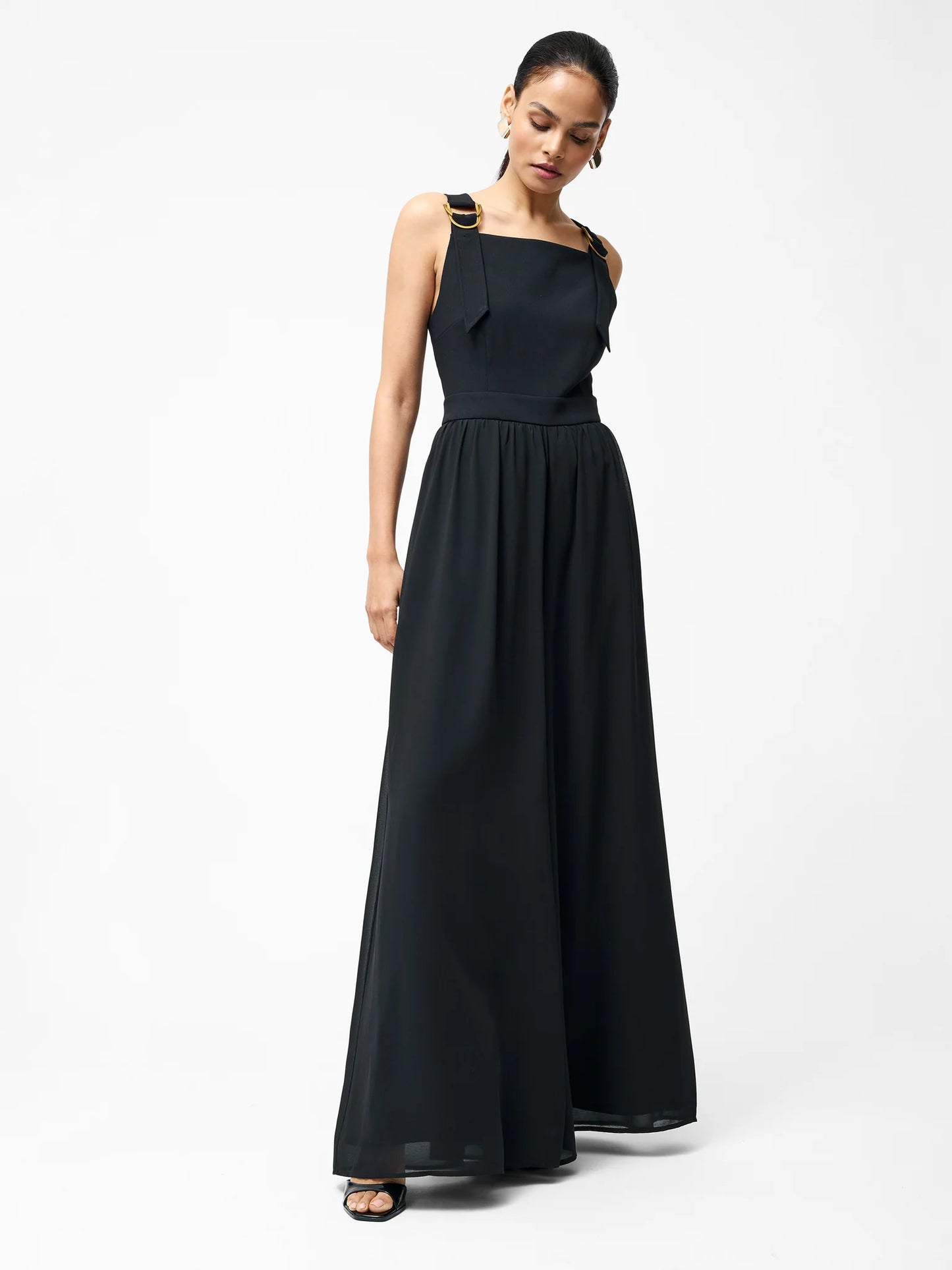 French Connection Azra Eden Wide Leg Black Jumpsuit