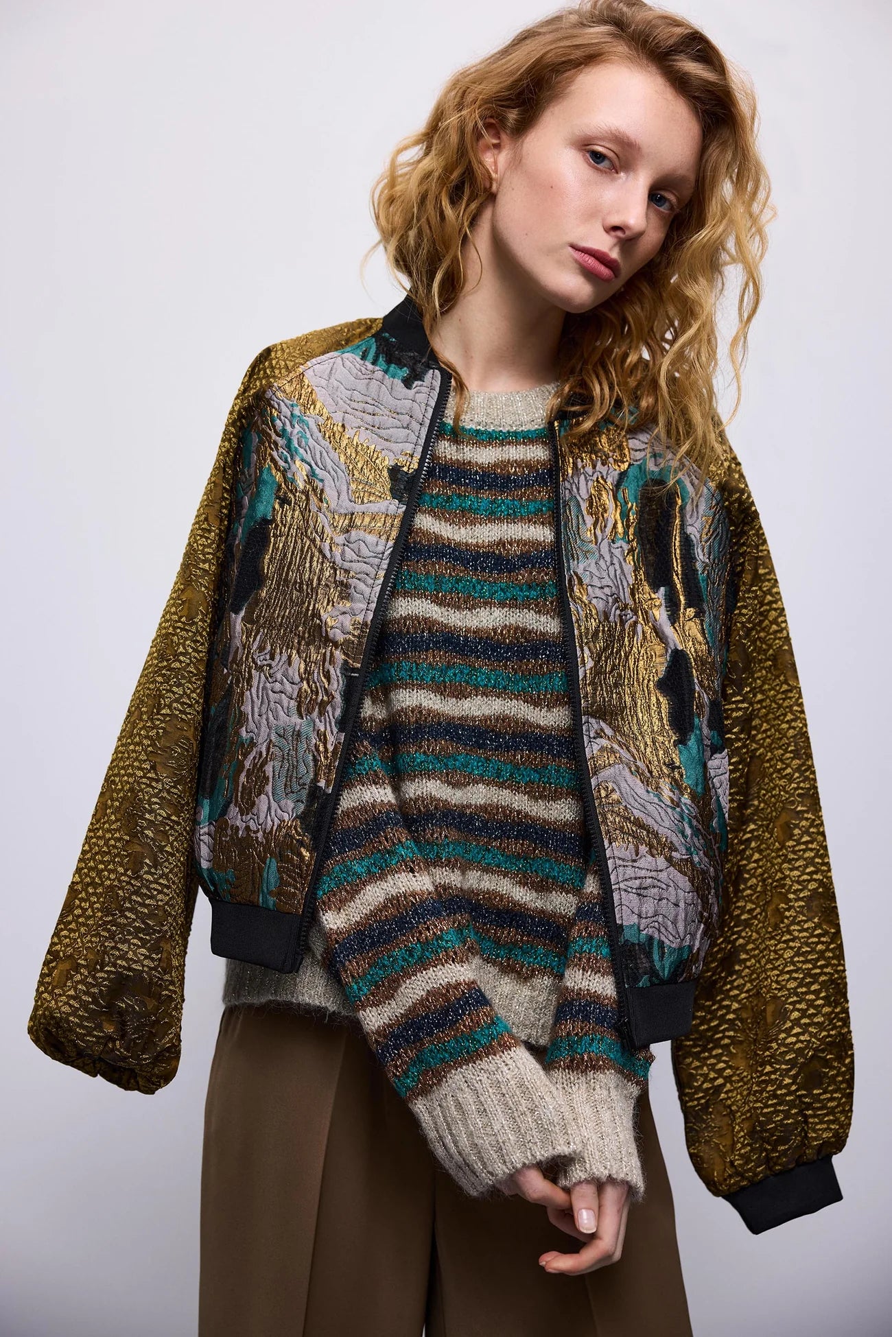 Summum multi coloured alpaca Lurex knit
