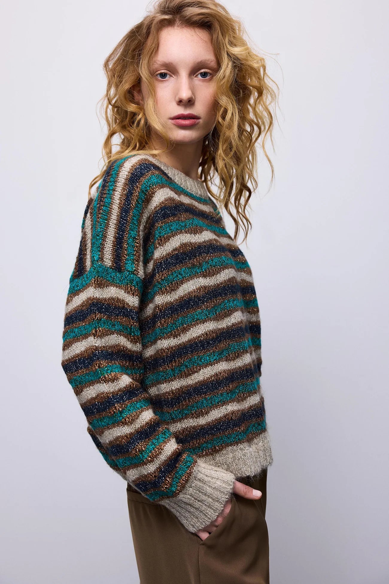 Summum multi coloured alpaca Lurex knit