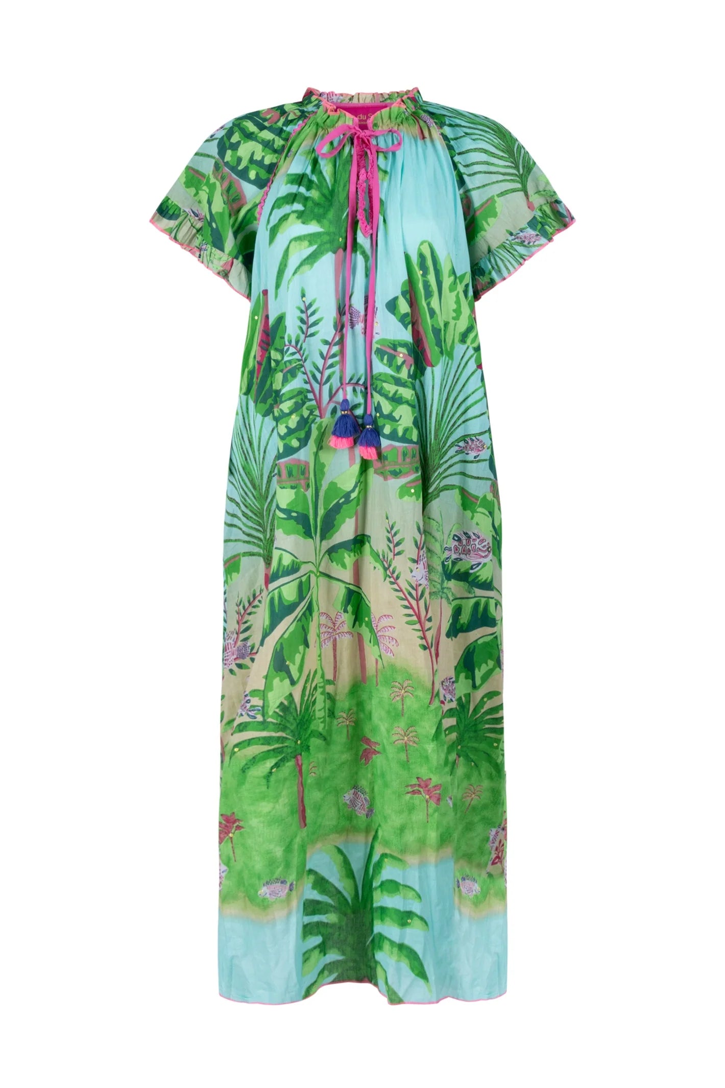 Place du Soleil Green Tropical Dress