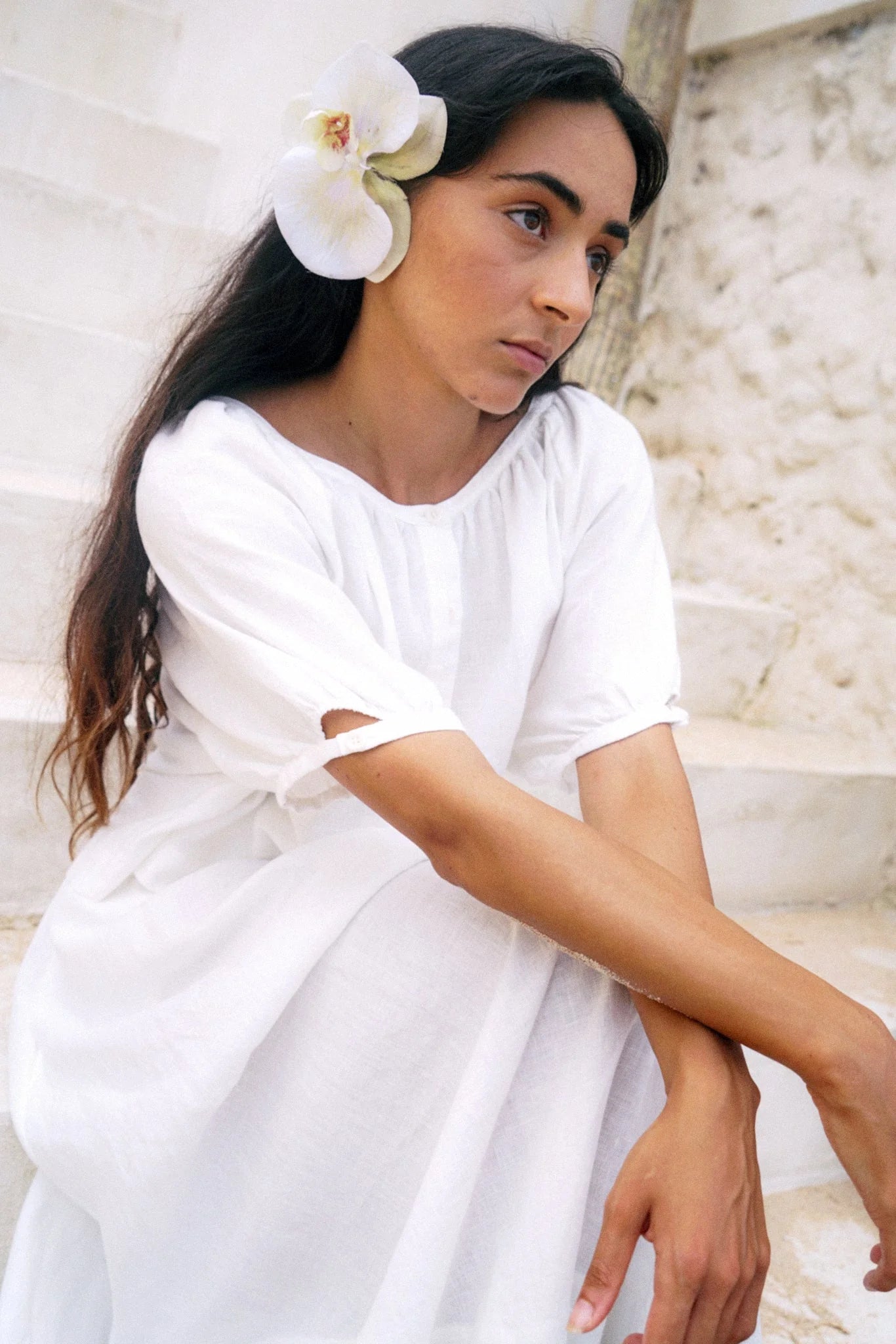 Lilly Pilly Pia Linen Top-Ivory