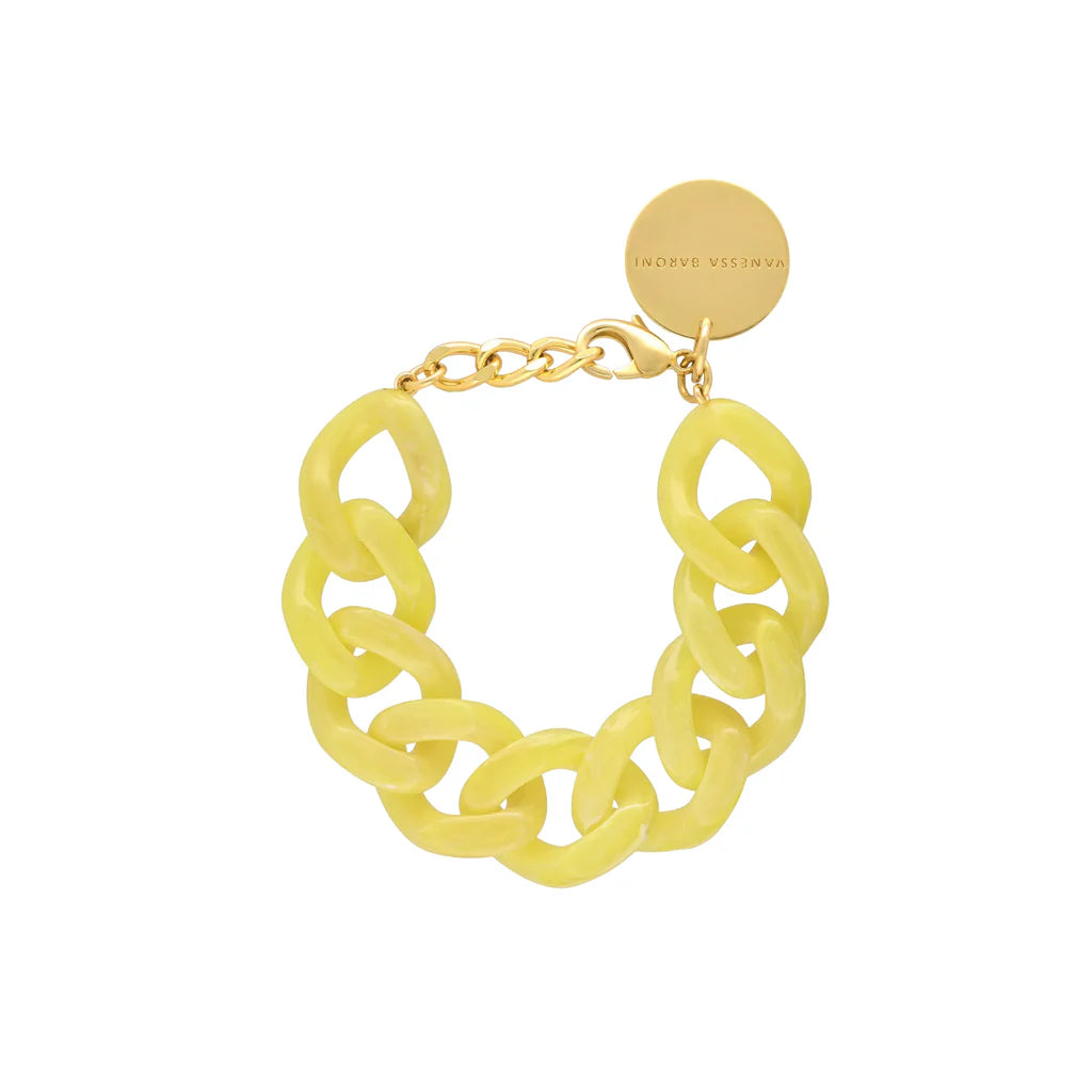 Vanessa Baroni Flat Chain Bracelet Lemon Marble