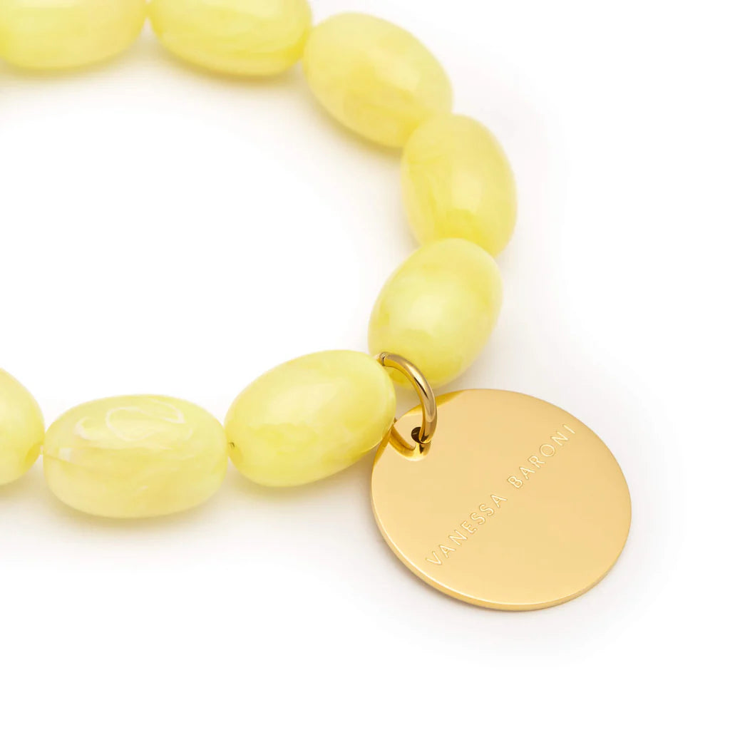 Vanessa Baroni Olive Flex Bracelet Lemon Marble