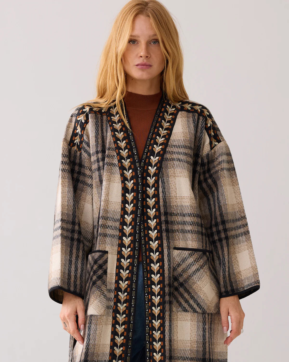Summum Long Checked Jacket