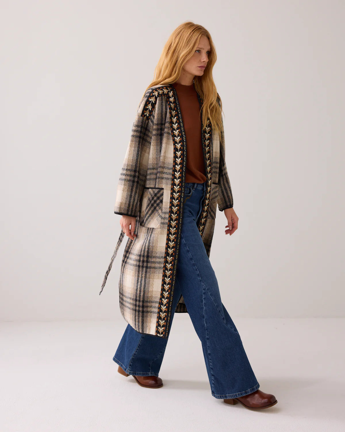 Summum Long Checked Jacket