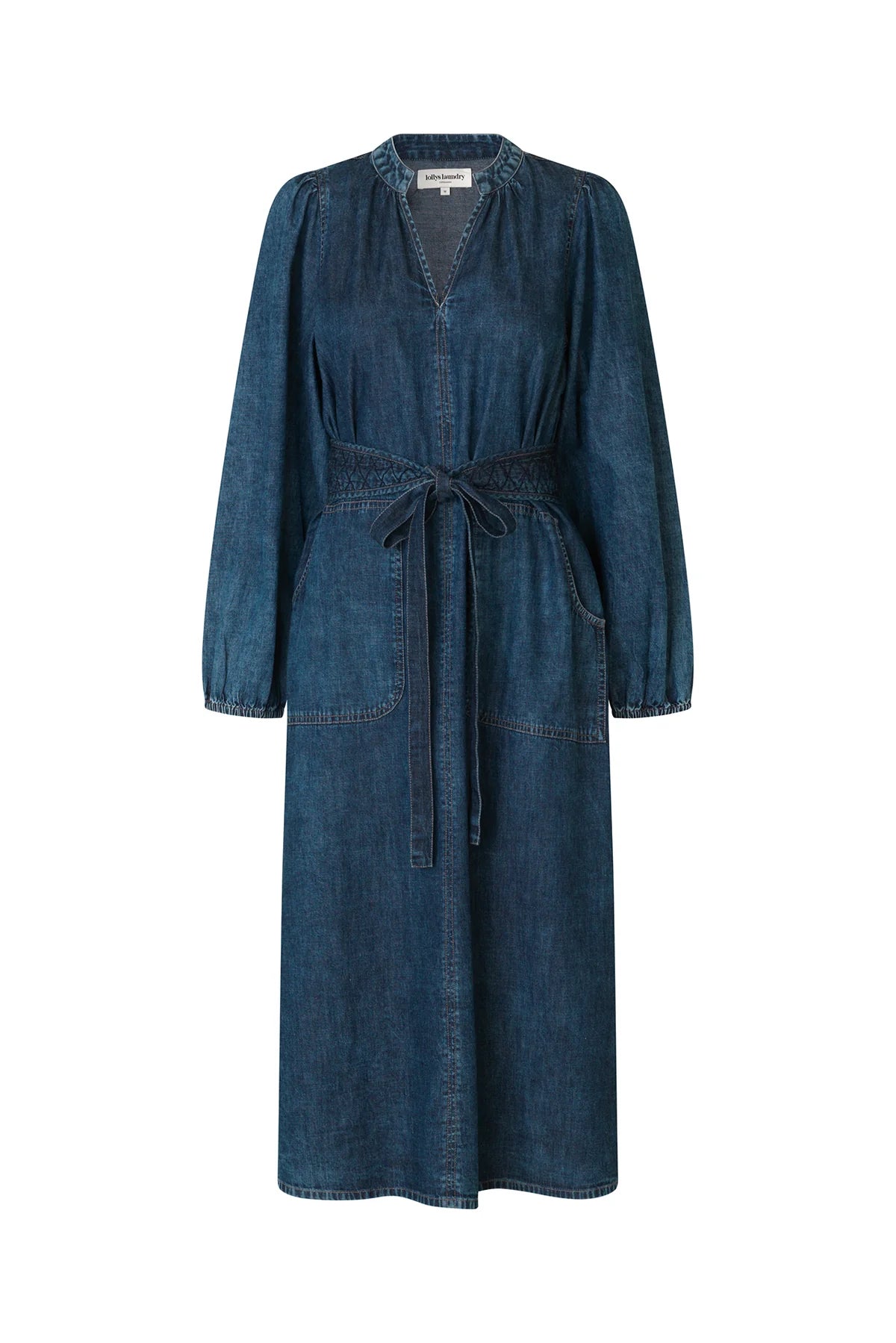 Lollys Laundry Paris Midi Dress Dark Denim