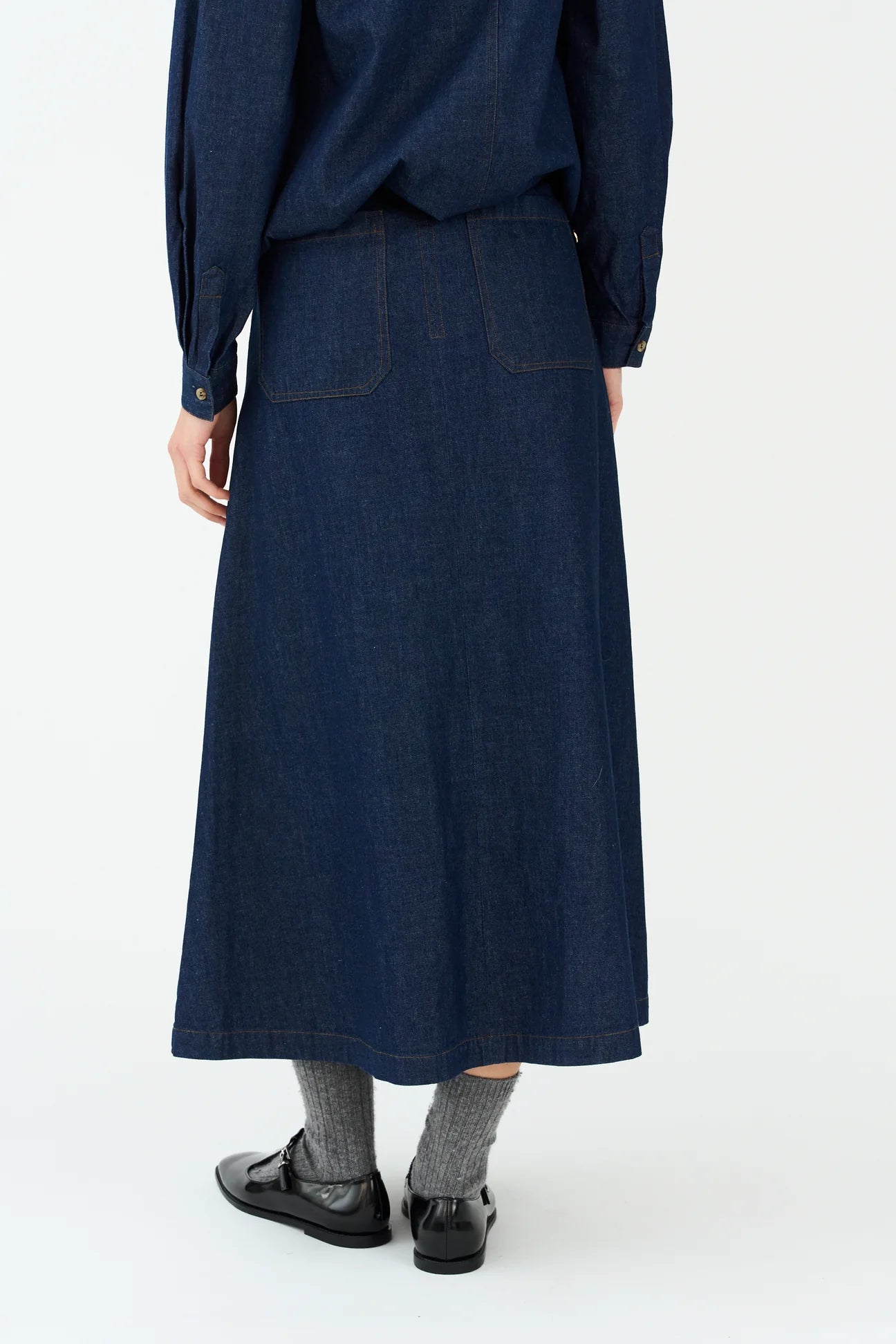 Pieszak Harper Chambray Pleat Skirt