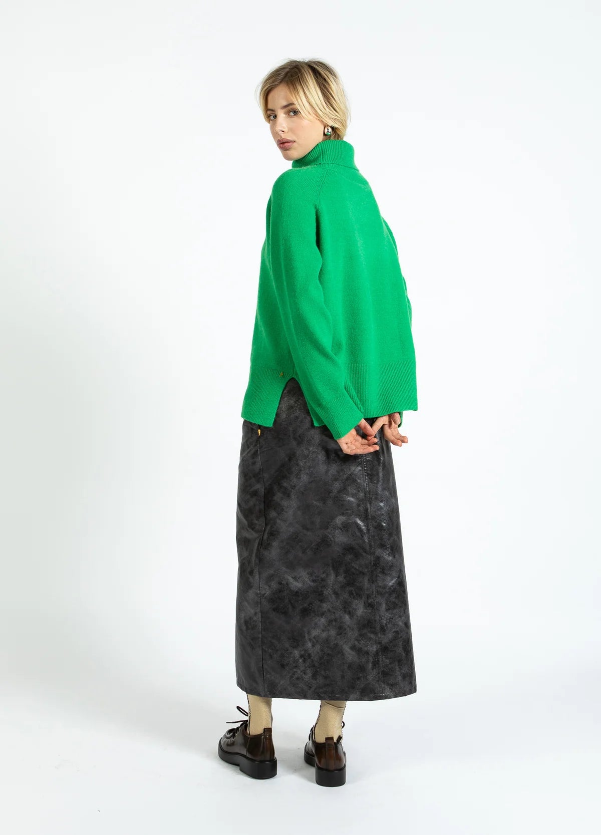 Coster Copenhagen Sweater with High Neck-Lush Green