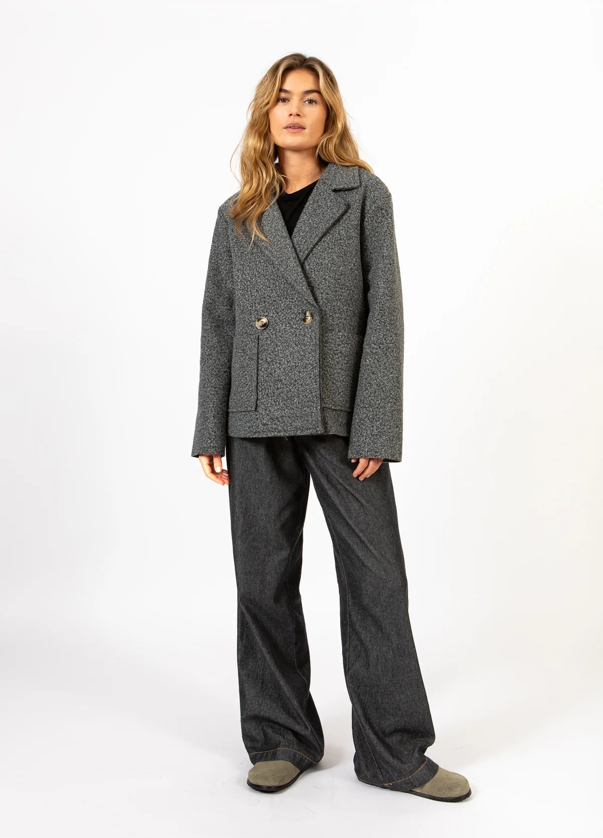 CC Heart Sienna Boucle Jacket-Dark Grey