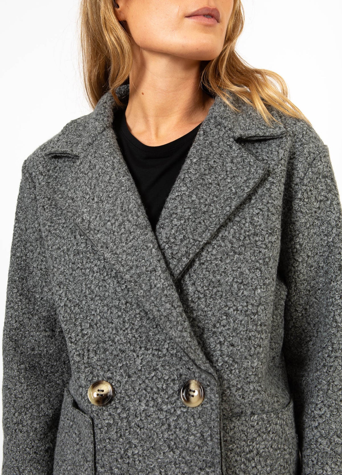 CC Heart Sienna Boucle Jacket-Dark Grey