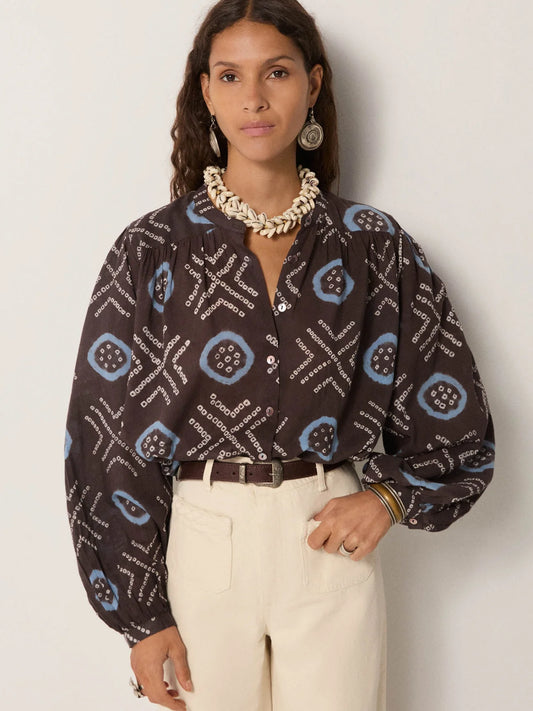 Maison Hotel Omara Blouse-Stormy Blue