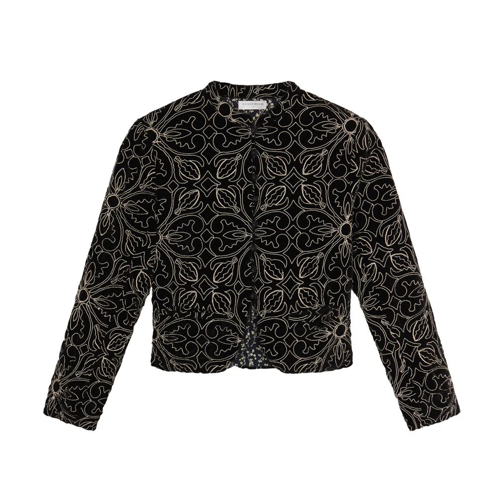 Maison Hotel Odette Embroidered Black Jacket