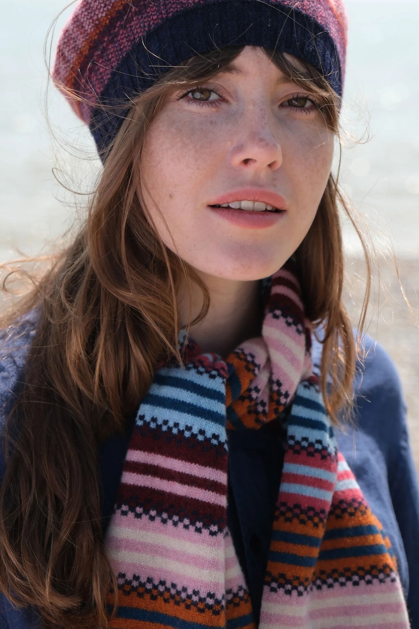 Quinton+Chadwick Small Stripe Scarf-Autumn Berry