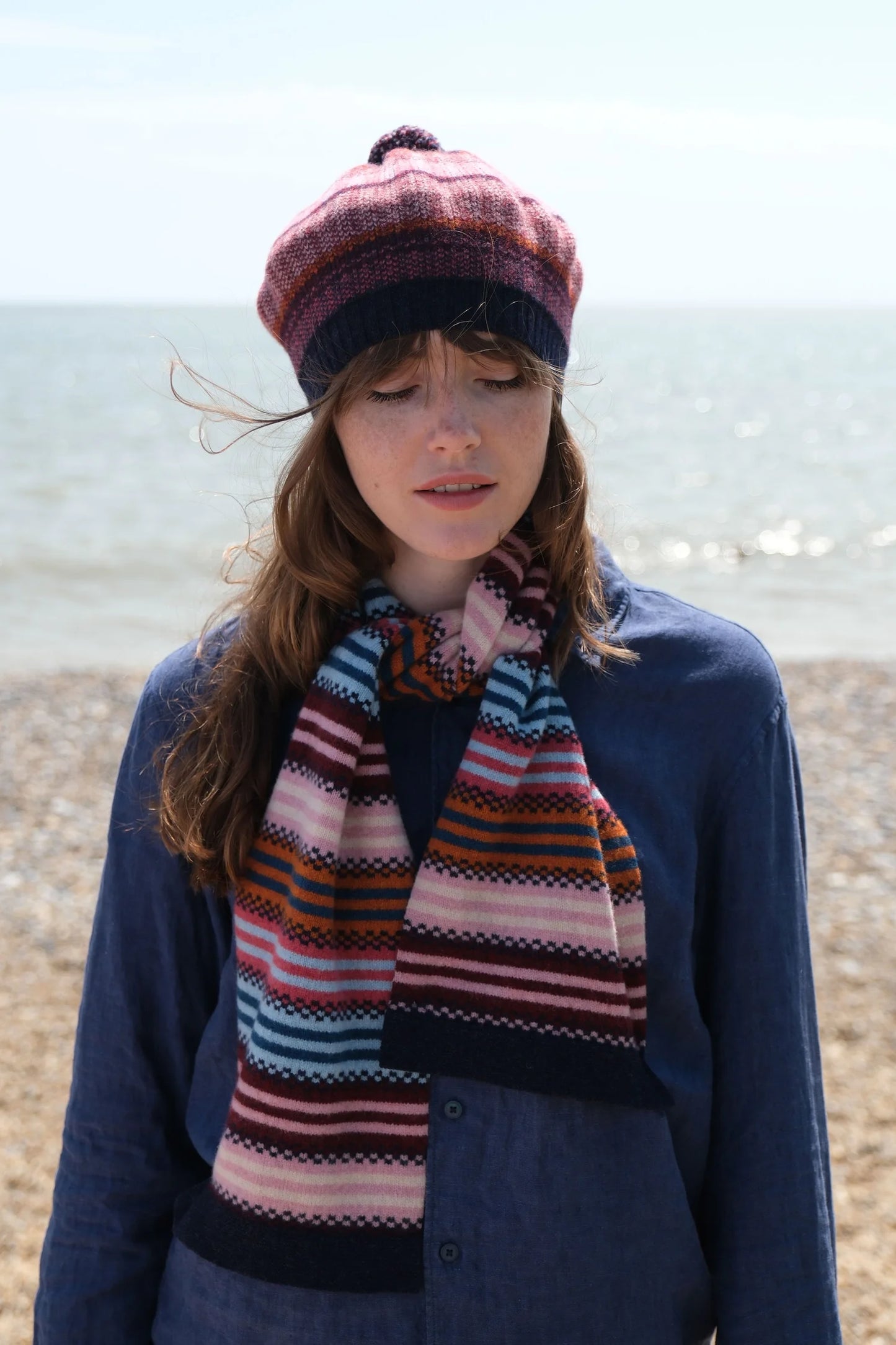 Quinton+Chadwick Small Stripe Scarf-Autumn Berry