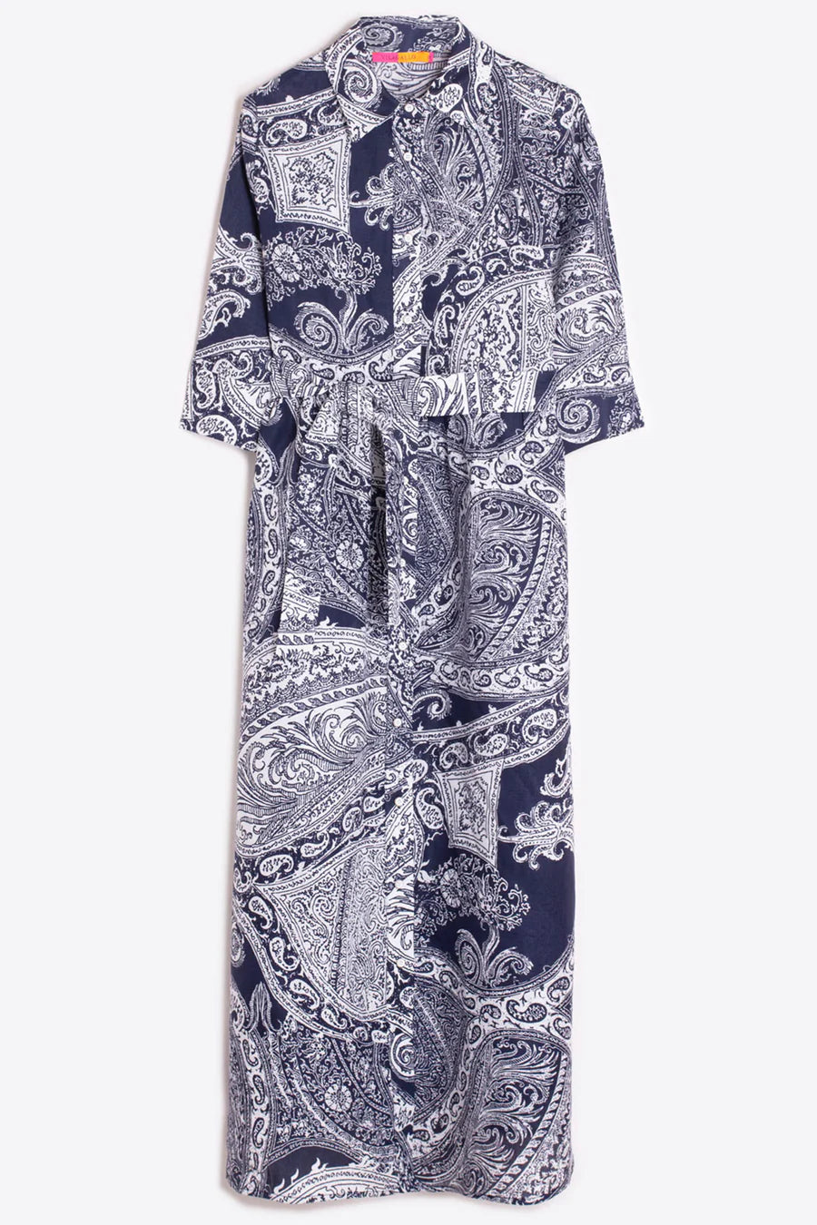 Vilagallo Natalia Navy Paisley Shirt Dress