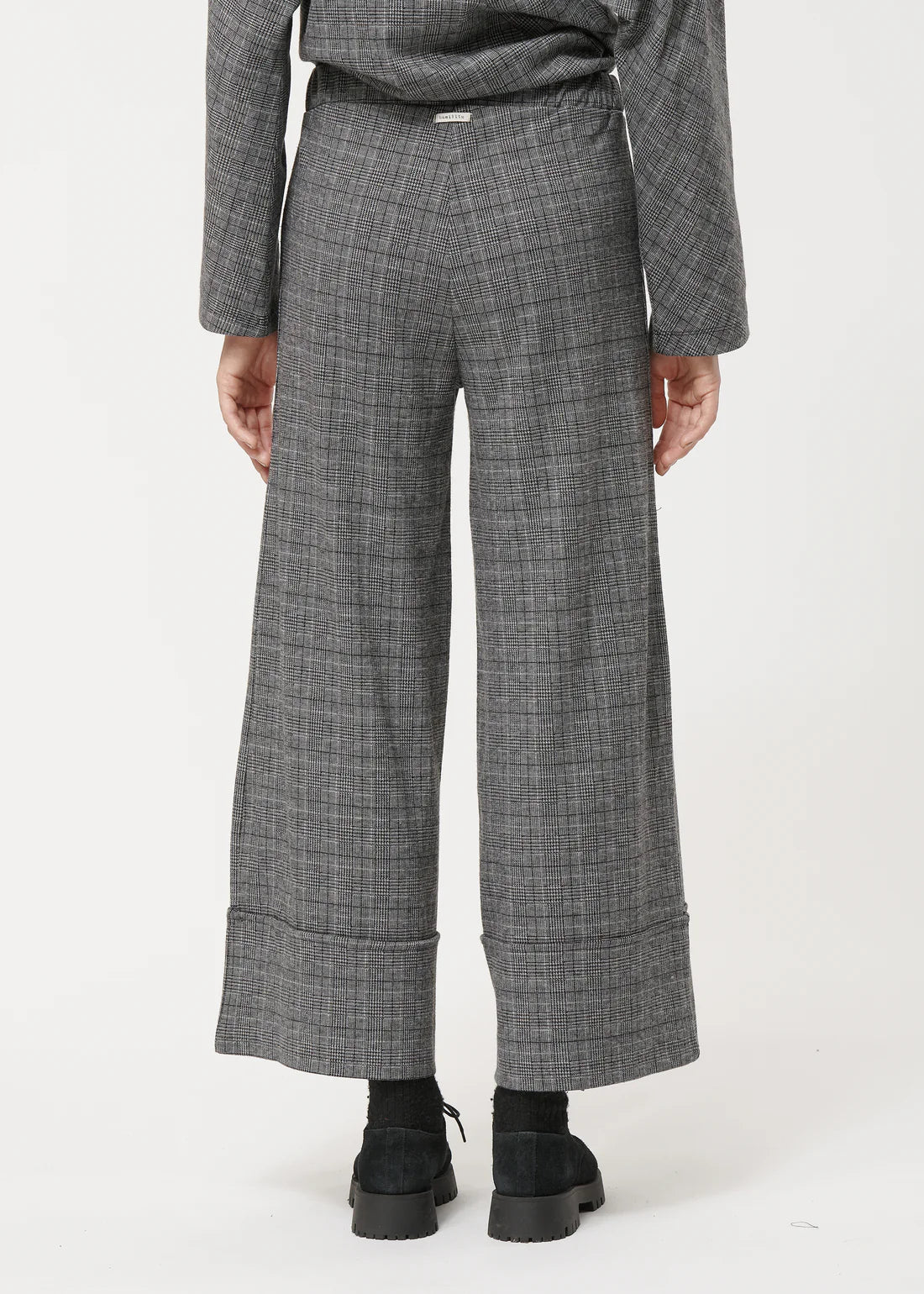 Humility Sophum Wide Grey Checked Trousers