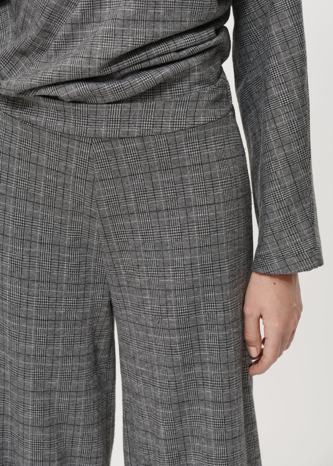 Humility Sophum Wide Grey Checked Trousers