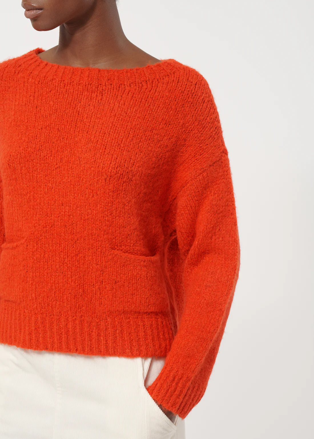 Humility Boucle Knit Sweater-Pumpkin