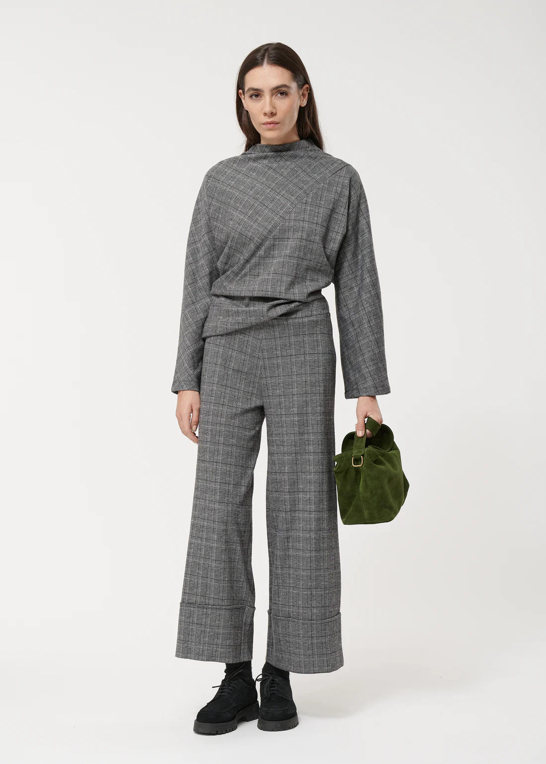 Humility Grey Checked Top