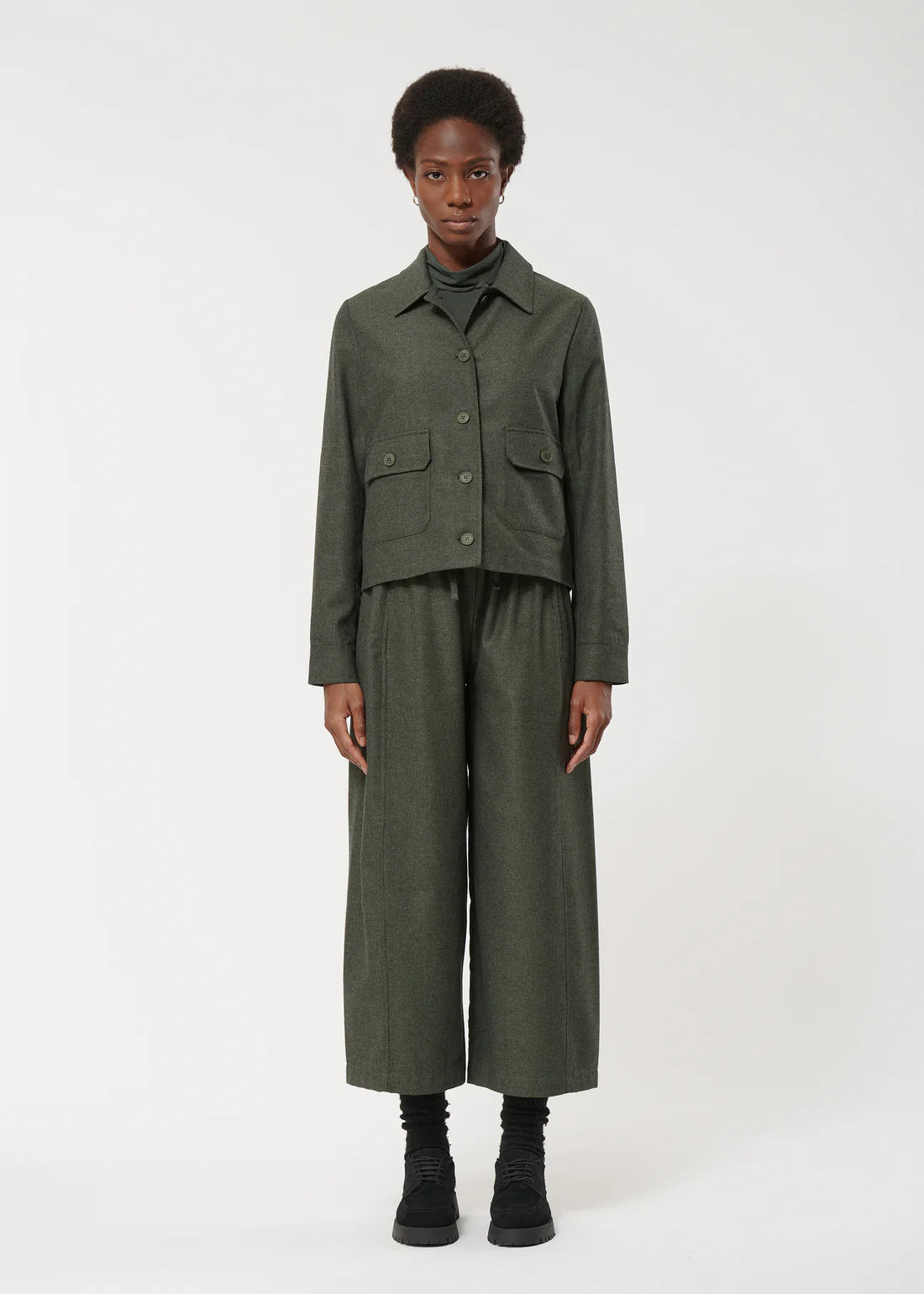 Humility Khaki Flannel Worker Jacket