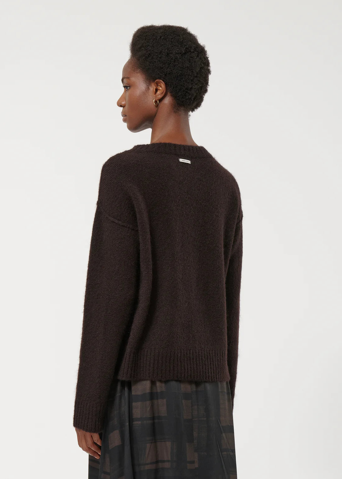 Humility Brown Round Neck Sweater