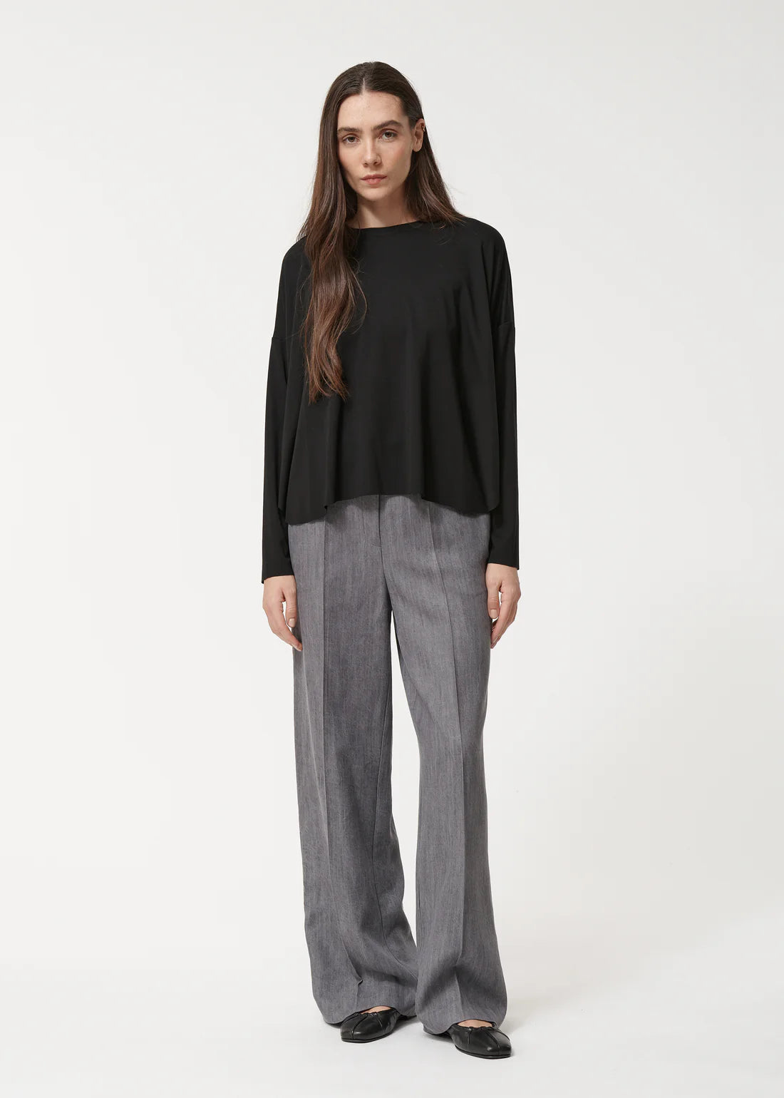 Humility Black Oversized Long sleeved T shirt