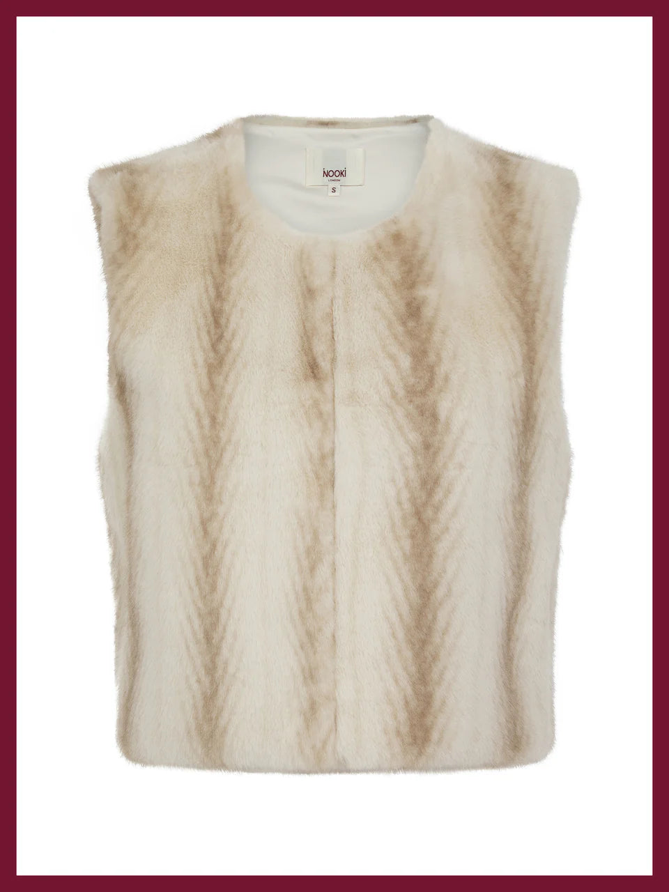 Nooki Edelweiss Faux Fur Gilet-Cream Zig Zag