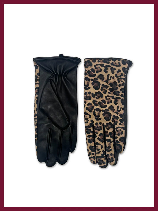 Nooki Brooke Leather Leopard Gloves