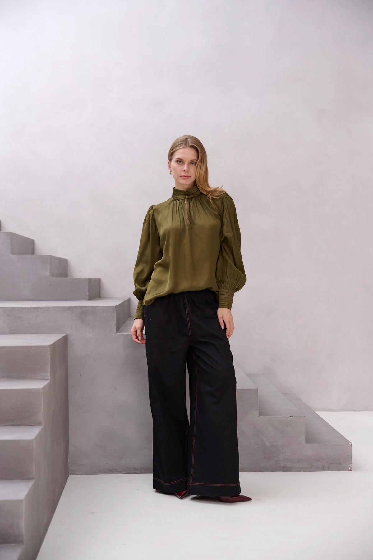 BRDR Lina Blouse Dark Military Green