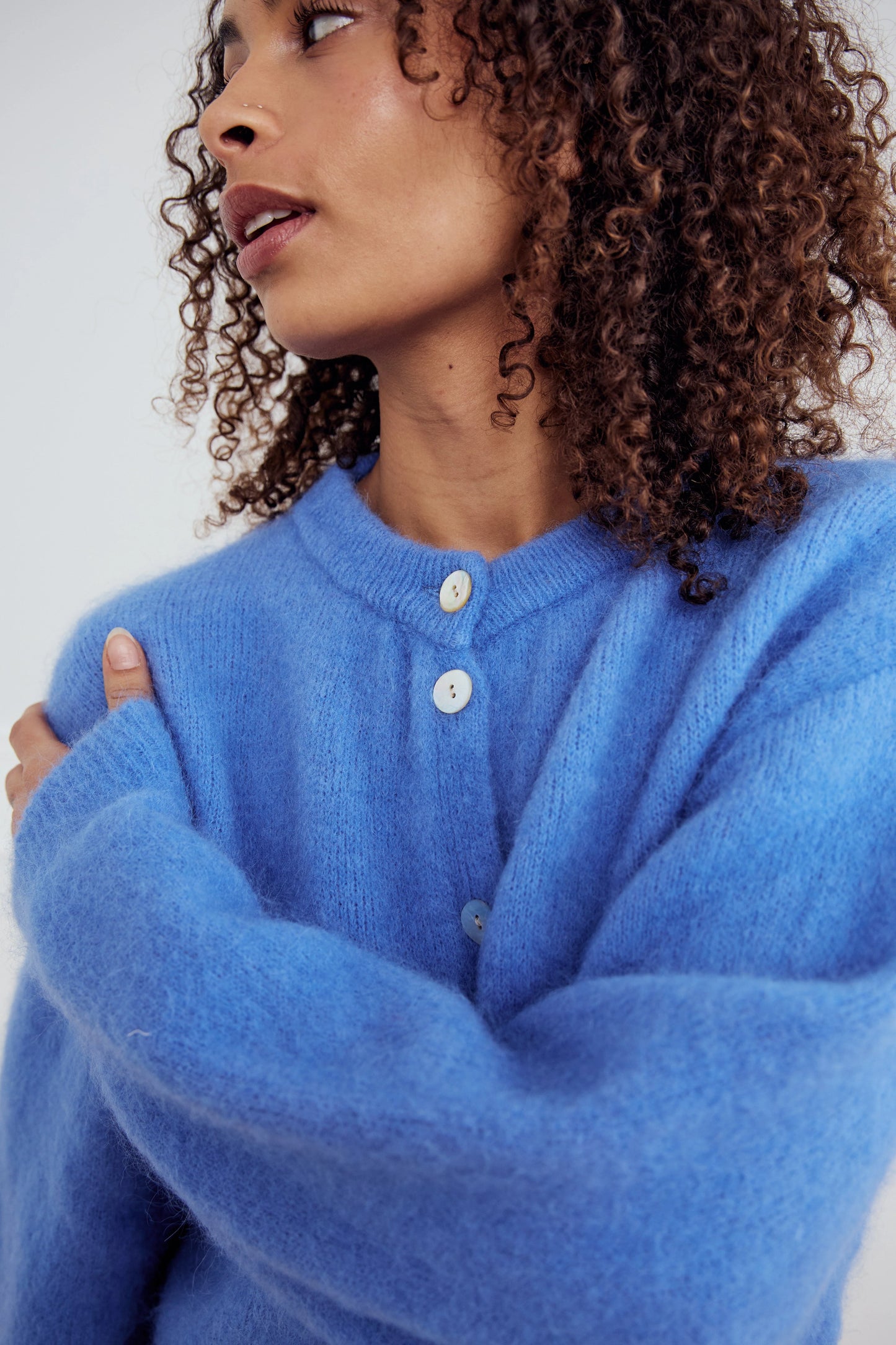 Noella Kae Knit Cardigan Dove Blue