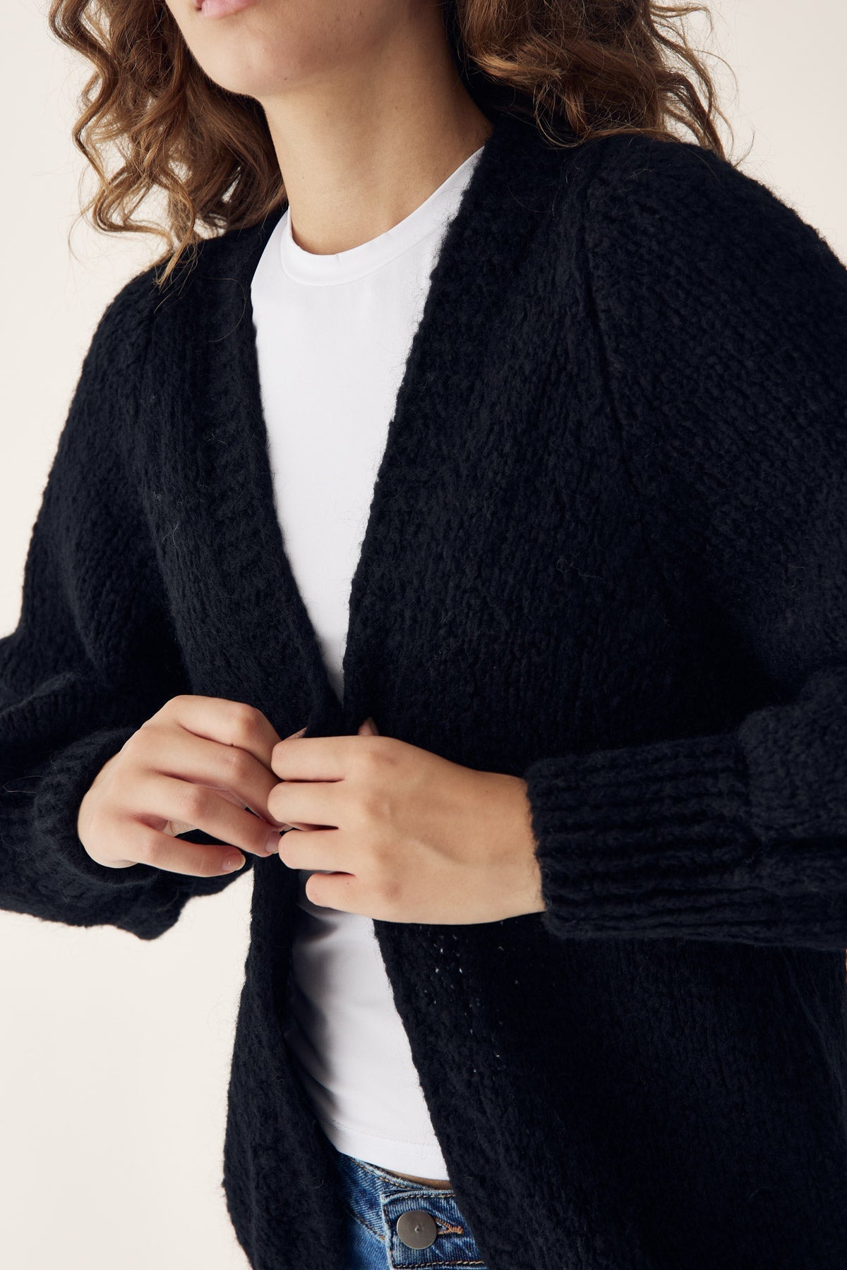 Noella Fora Knit Cardigan Black