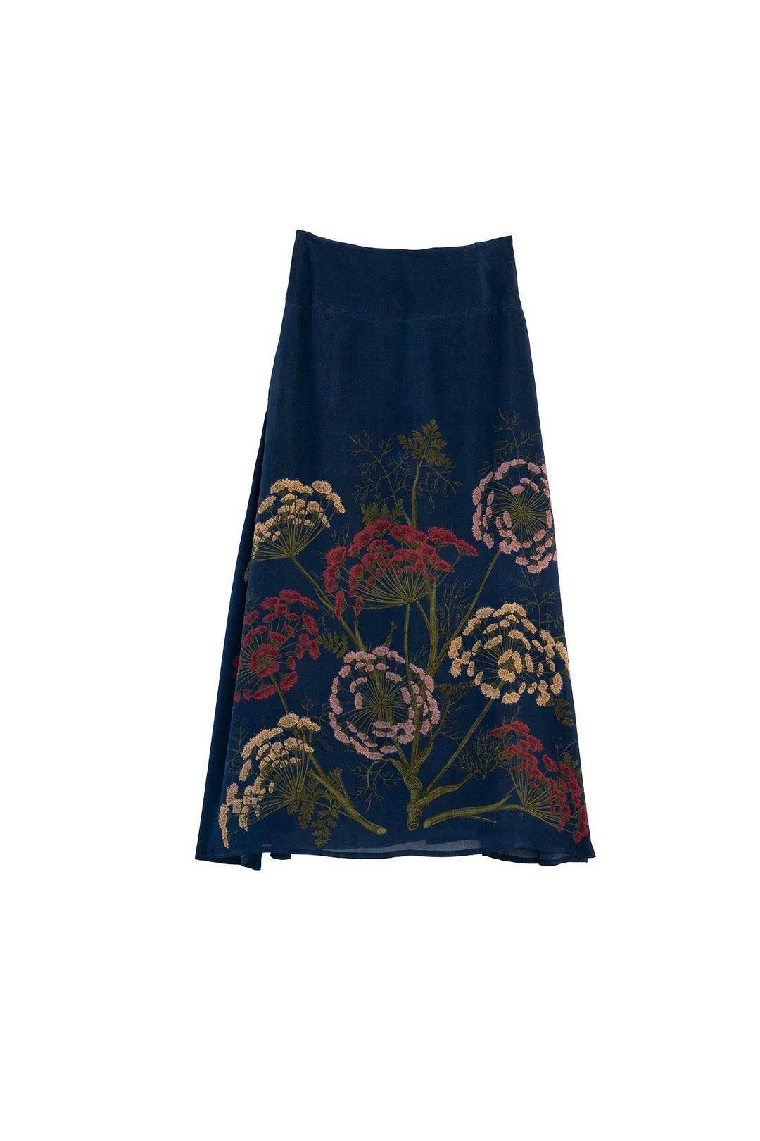 One Hundred Stars Parsley Seed Navy A-line Maxi Skirt