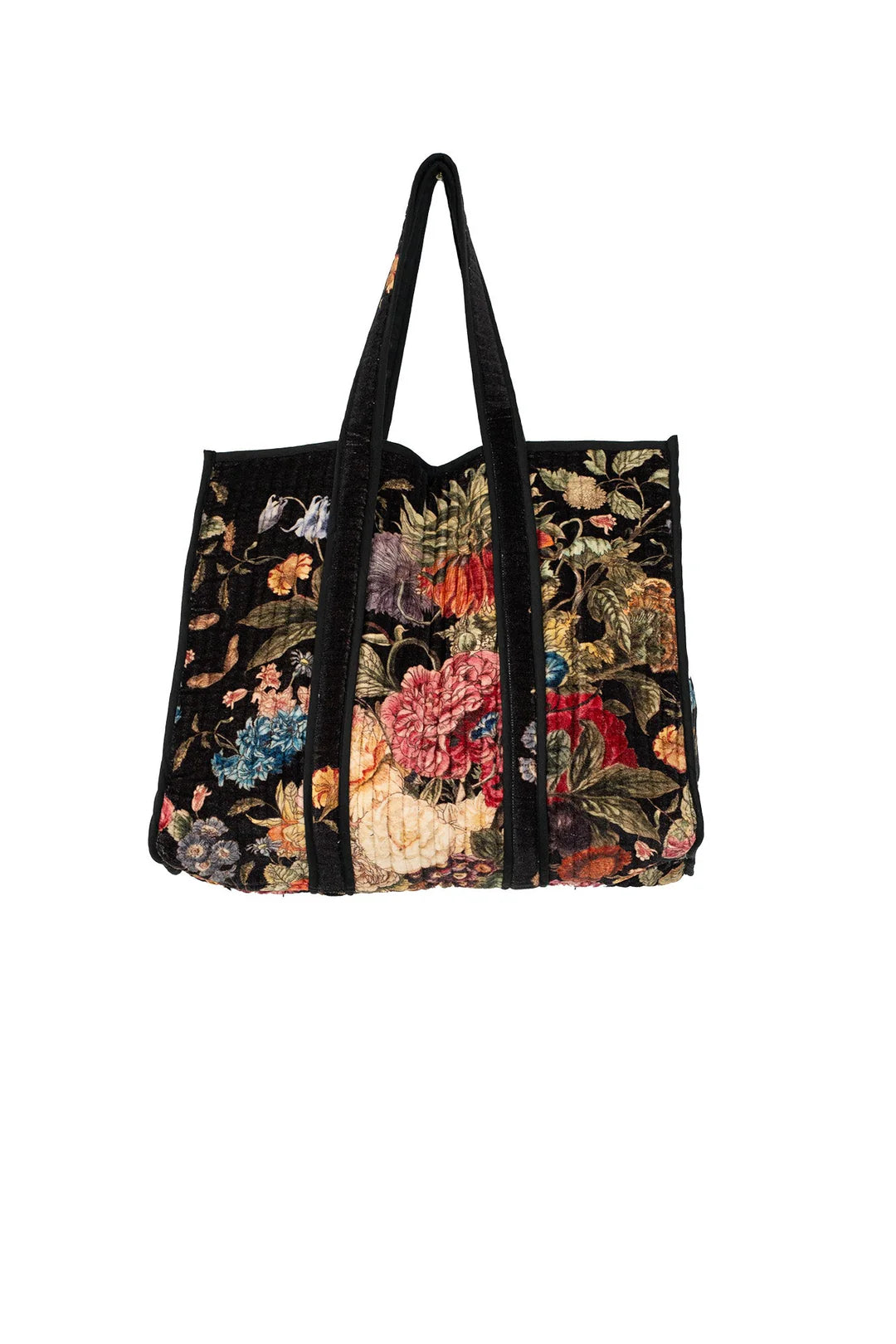 One Hundred Stars Velvet Tote Bag Primula Black