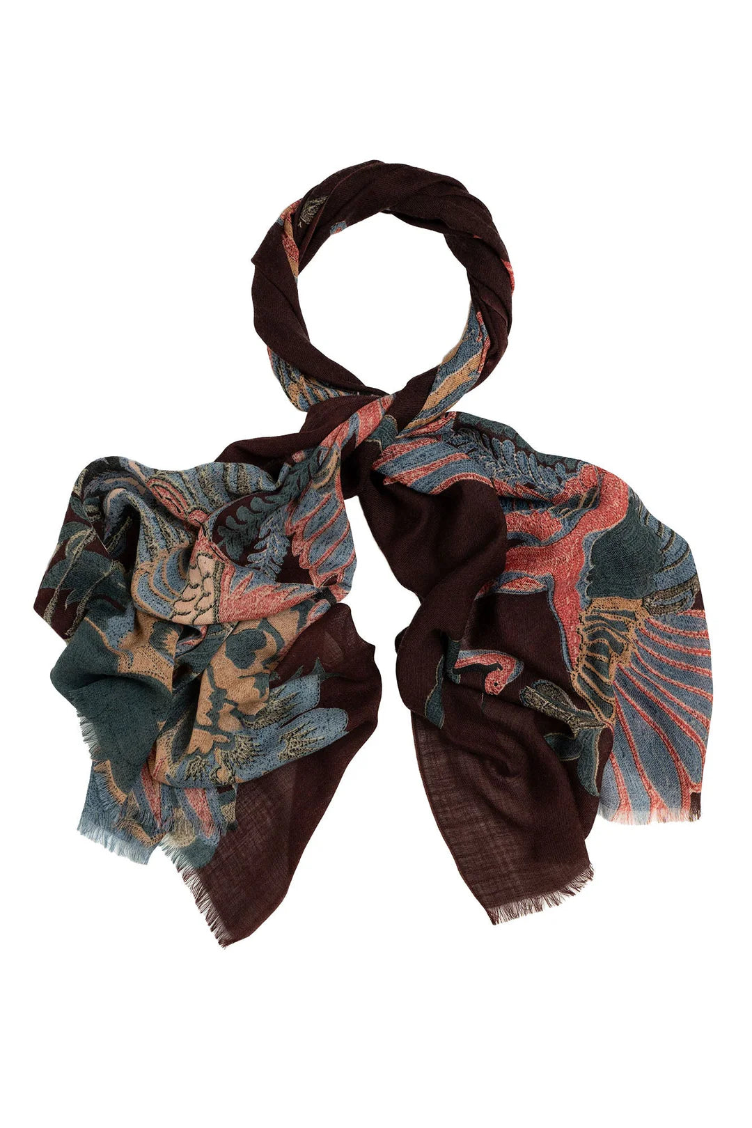 One Hundred Stars Wool Scarf Crane Plum